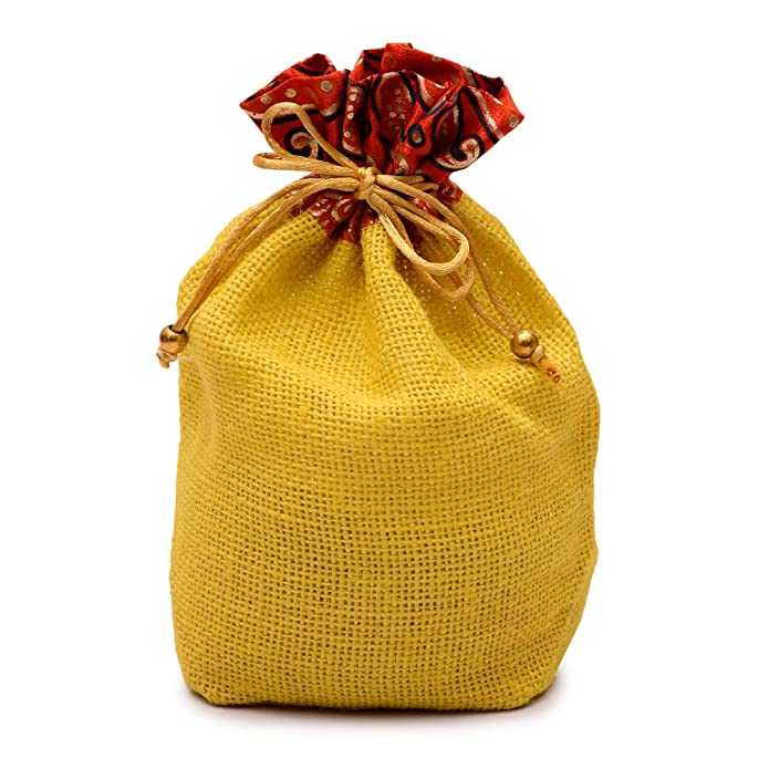 Jute Potli Yellow